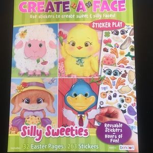 CREATE A FACE Easter reusable sticker book.
